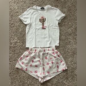 White Fox Pajama Set - Size XXS